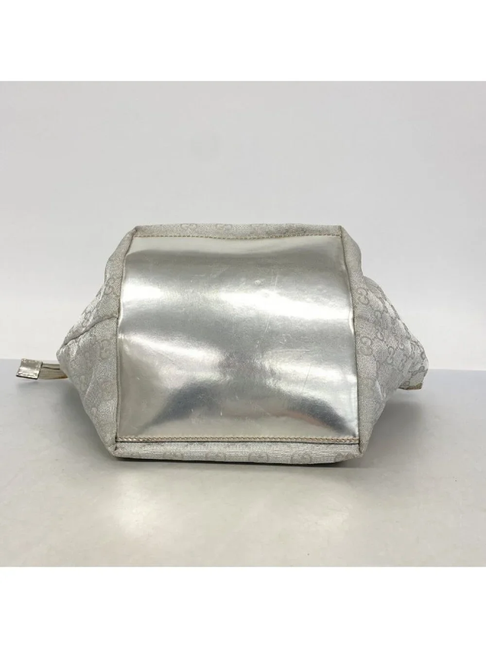 Gucci Handbag GG Canvas Nylon Silver